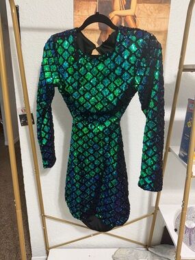 Forever 21 Green and Blue Sequin Mini Dress